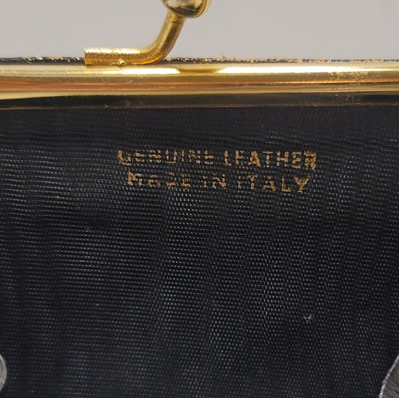 Rare Vintage Florentine Gold Embossed Italian Leather Coin Purse - Picture 6 of 10